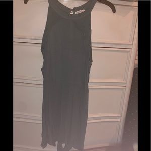 Olive green open back short romper